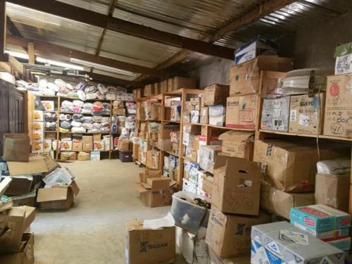 Boxes in the supply room
