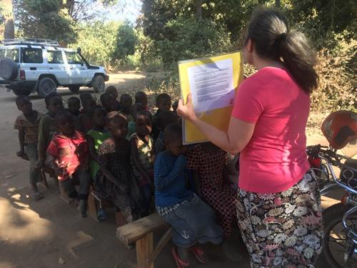 Mary teaching the children at the Chosi A congregation