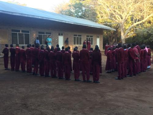 Nathan leading chapel at the secondary school