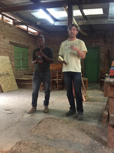 Nathan teaching chapel at the shop