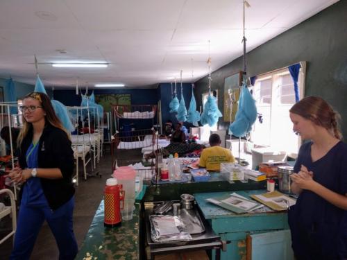 Two nursing students in the Children's ward